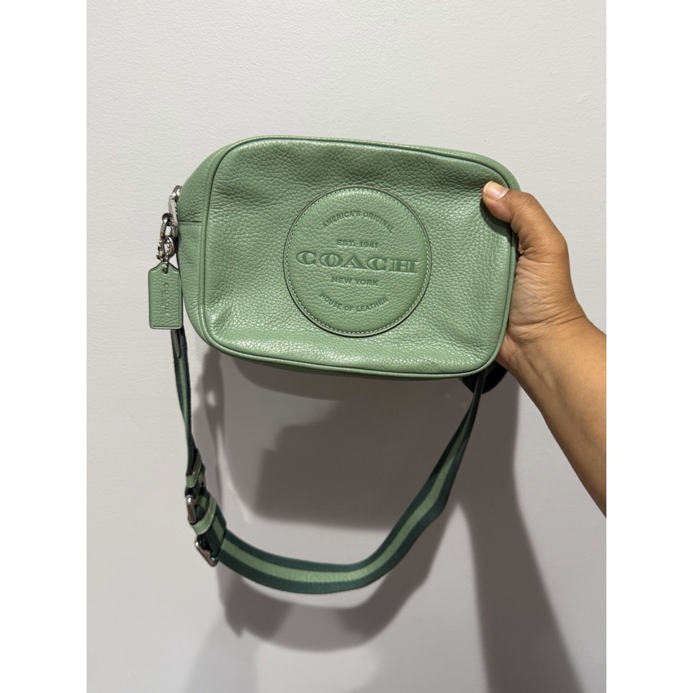 COACH Dempsey Leather Camera Bag Mini Shoulder Bag Sage Green C2828‎ F